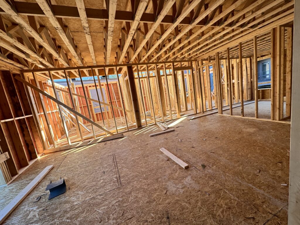 Wood framed multi-family construction site. Work in progress