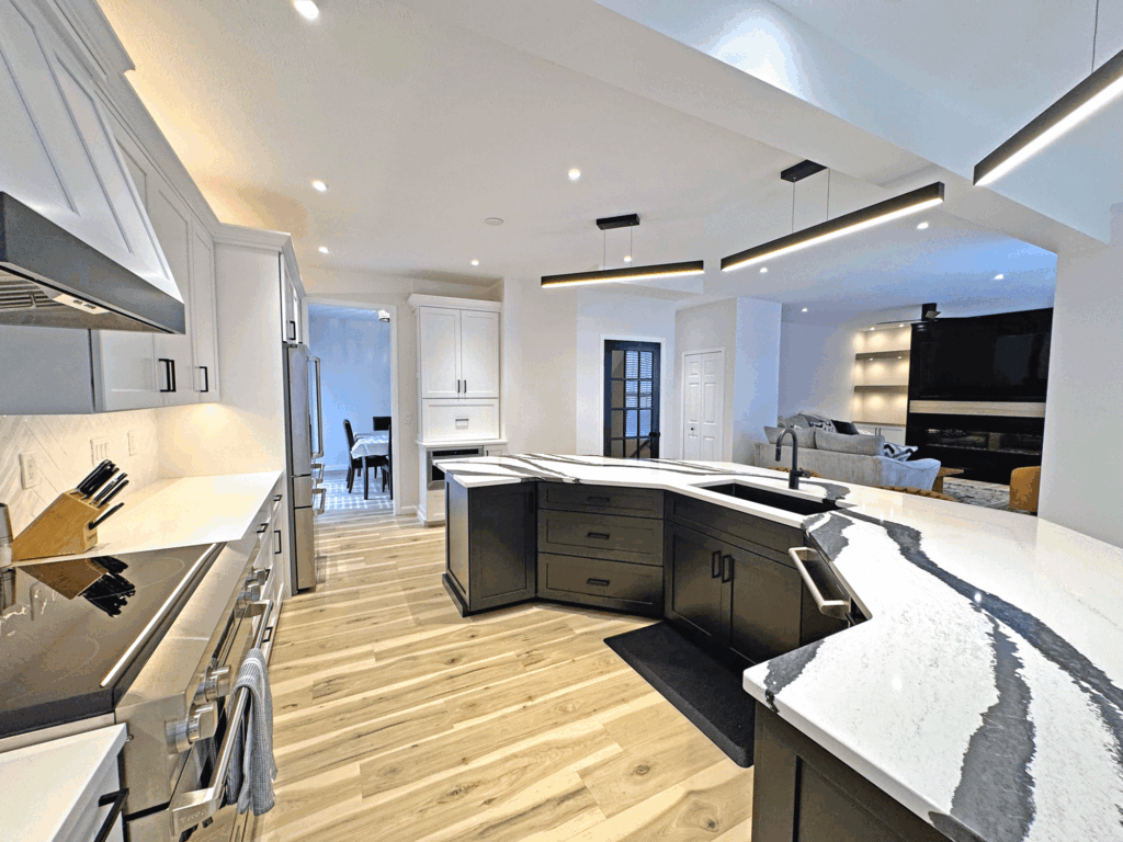 Painesville, Ohio This completed residential renovation refreshed the first floor of a single-family home, enhancing flow, functionality, and everyday living through thoughtful design and execution, delivered with full preconstruction and construction management services.