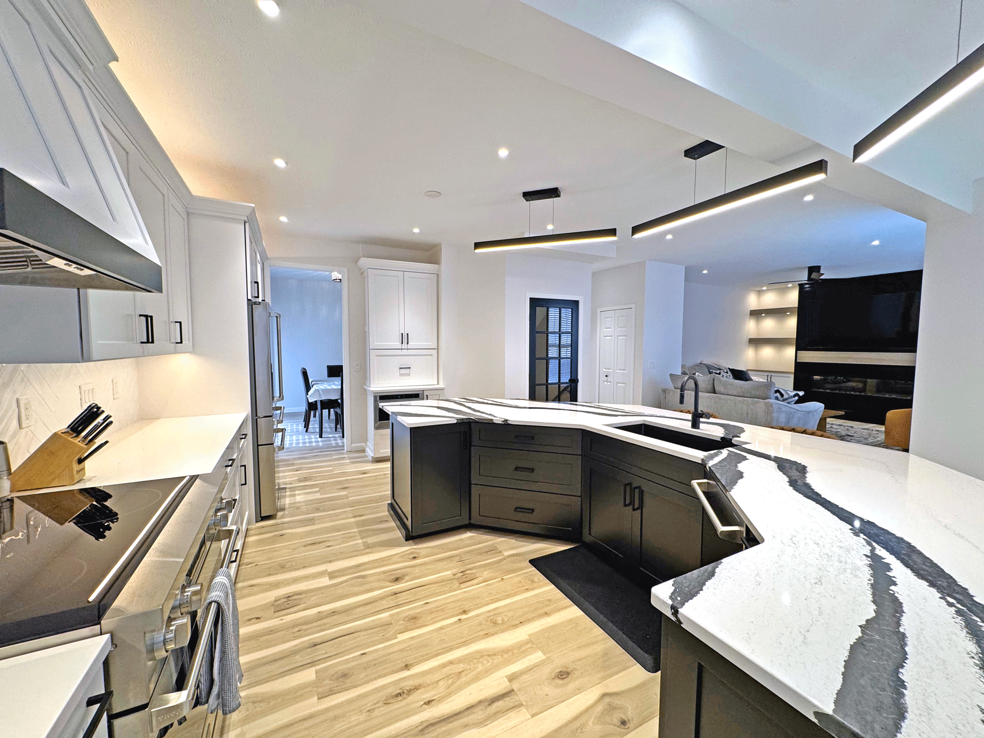Painesville, Ohio This completed residential renovation refreshed the first floor of a single-family home, enhancing flow, functionality, and everyday living through thoughtful design and execution, delivered with full preconstruction and construction management services.